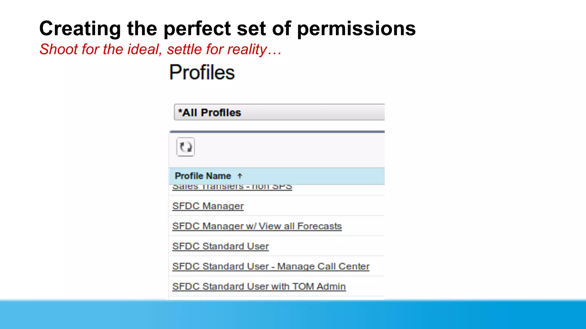 Creating the perfect set of permissions
Shoot for the ideal, settle for reality…
 