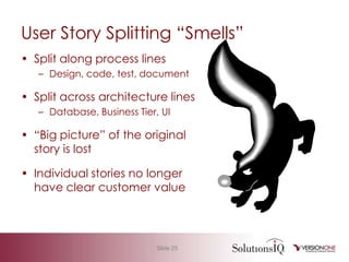 Challenges: Over SpecificationConverting requirements docs/use cases into backlog items line-for-line makes a very large backlog. Impossible to specify a system in its entirety.