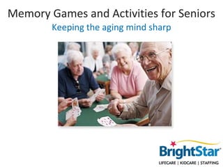 Memory Games and Activities for Seniors
        Keeping the aging mind sharp
 