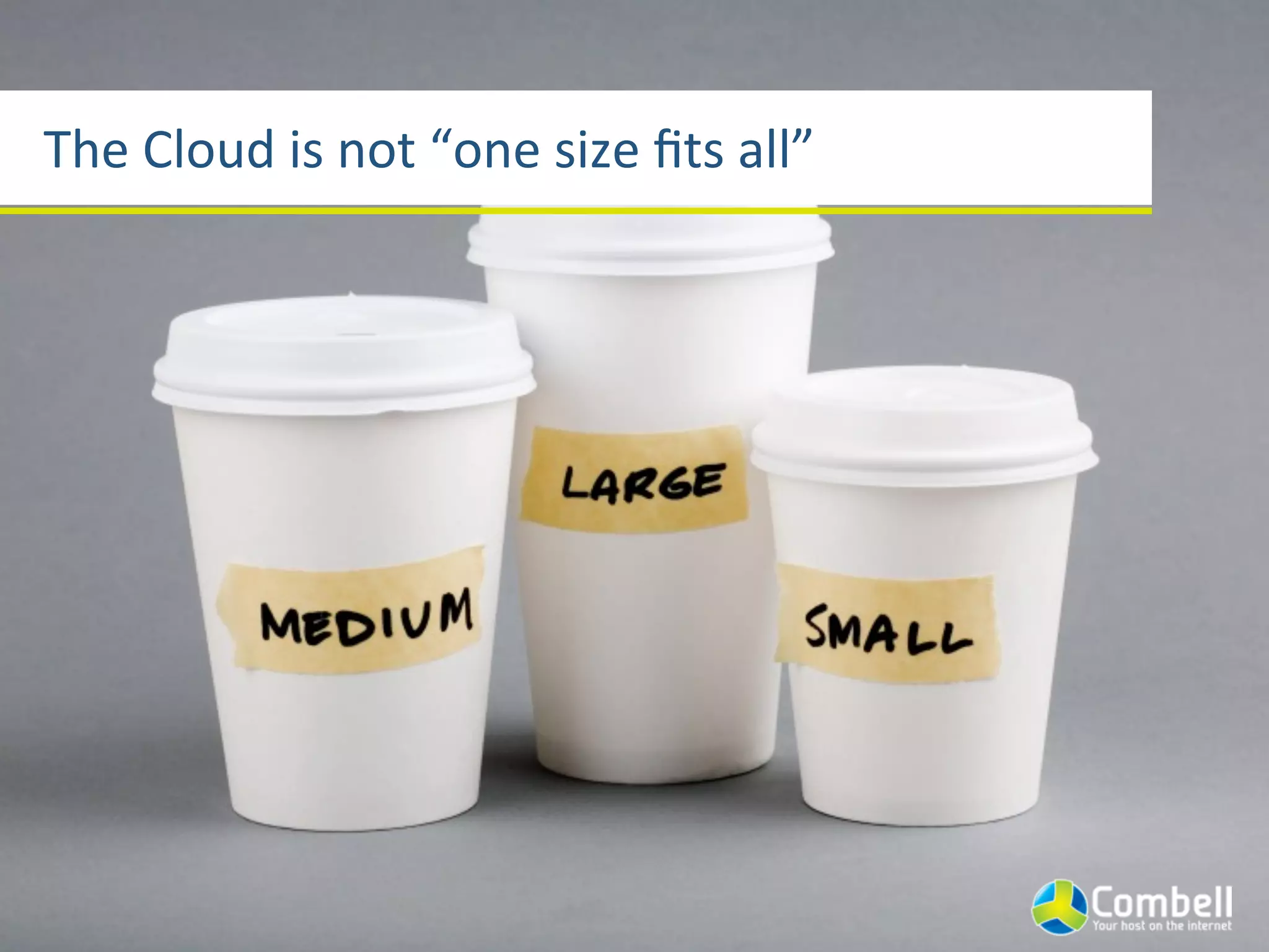 The	
  Cloud	
  is	
  not	
  “one	
  size	
  ﬁts	
  all”
 