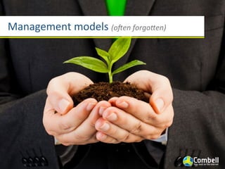 Management	
  models	
  (o1en	
  forgo5en)
 