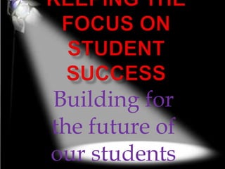 Building for
the future of
our students
 