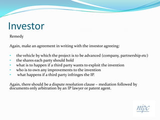 the parties disagree how the invention is to be exploited