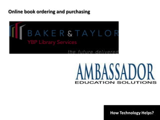 How Technology Helps?
Online book ordering and purchasing
 