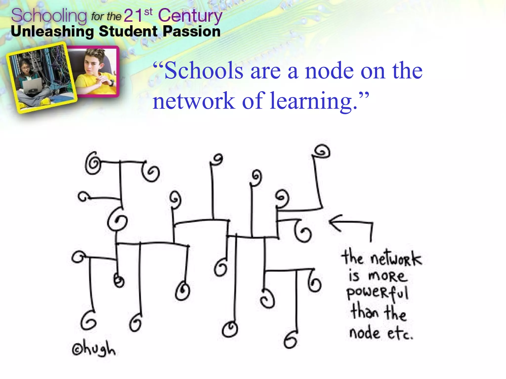 “ Schools are a node on the network of learning.” 