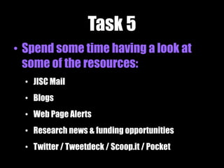 How? – RSS Filters
• See only the relevant information from a feed (or
multiple feeds.
• Define Key words
• Filter services
- Feed sifter
- Pipes
 