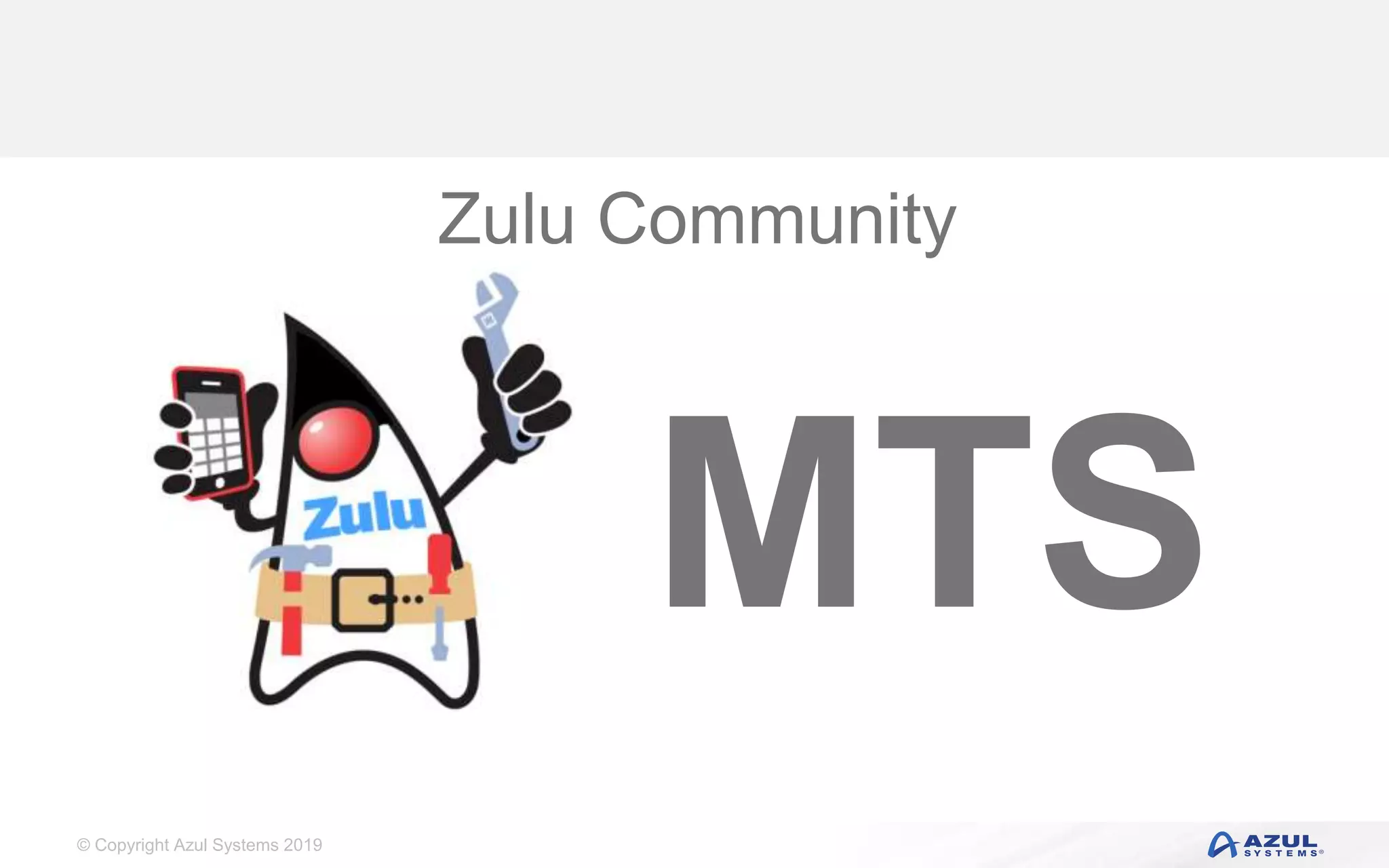 © Copyright Azul Systems 2019
Zulu Community
MTS
 