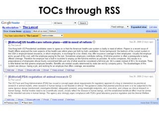 TOCs through RSS
 
