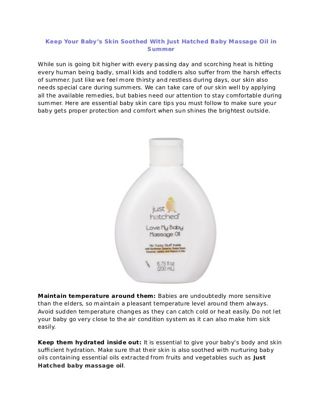 baby oil for summer