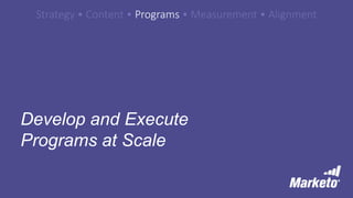 Strategy • Content • Programs • Measurement • Alignment
Develop and Execute
Programs at Scale
 