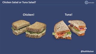 Chicken Salad or Tuna Salad?
Chicken! Tuna!
@kathikaiser
 