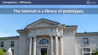 Competitors = Efficiency
The Internet is a library of prototypes.
@kathikaiser
 