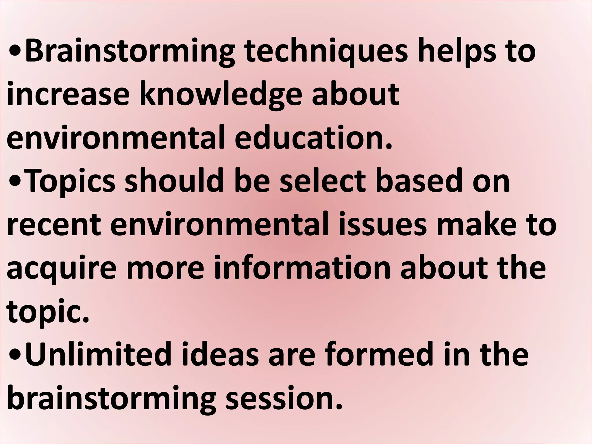 environmental education techniques | PPTX