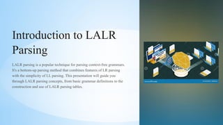 Constructing LALR parsing tables and syntax directed translation ...