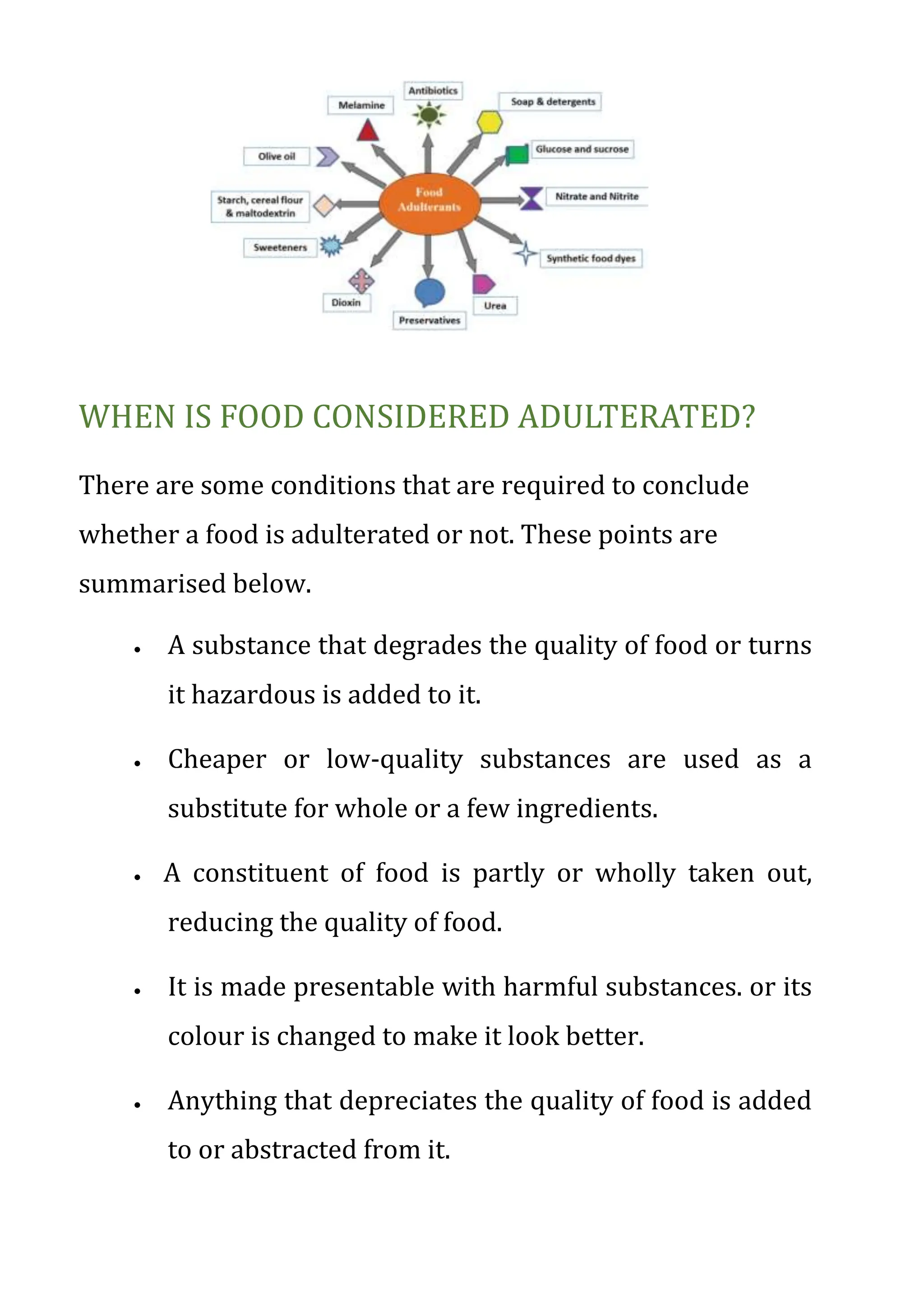 FOOD ADULTERATION AND ITS IMPACT ON HUMAN LIFE | DOCX