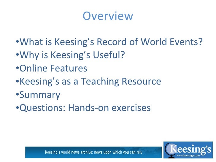 Keesings For Schools March08