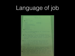 Language of job