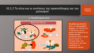 10.2.2 Τα αίτια και οι συνέπειες της προκατάληψης και του
ρατσισμού
Δημήτρης
Λάζαρης
Μεταθέτουμε δηλαδή,
μέσω του μηχανισμού
άμυνας, την ευθύνη για
τη θέση μας, σε μια
ομάδα που βρίσκεται σε
δυσμενέστερη
κατάσταση από τη δικιά
μας και αυτό το
κάνουμε λόγω των
στερεότυπων που μας
εμποδίζουν να
σκεφτούμε λογικά.
γ. Ψυχοδυναμικά αίτια
 