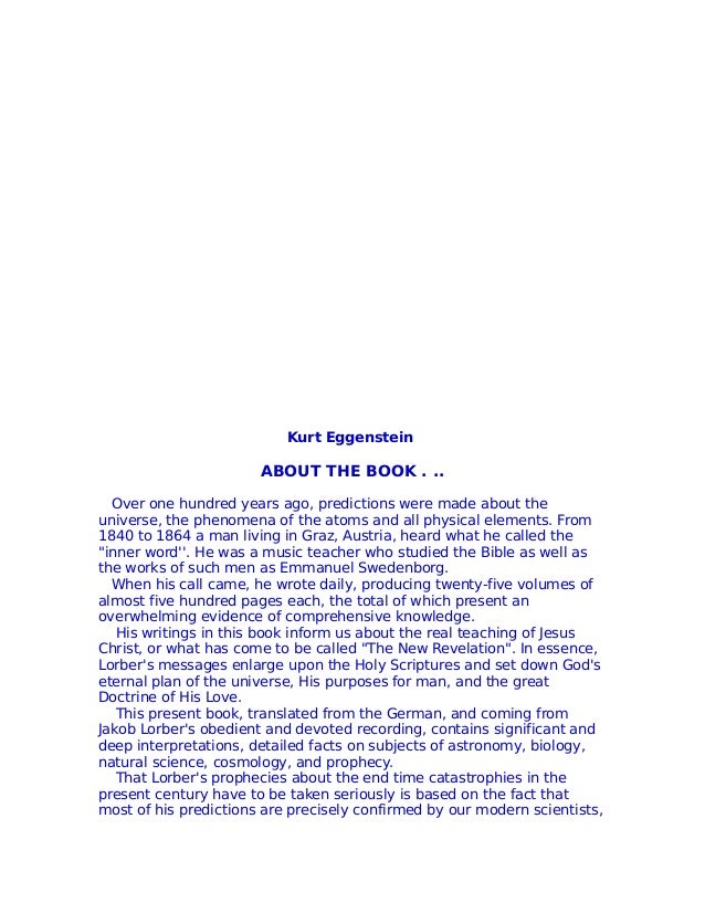 K Eggelstein The Prophet Jakob Lorber Predicts Coming - 