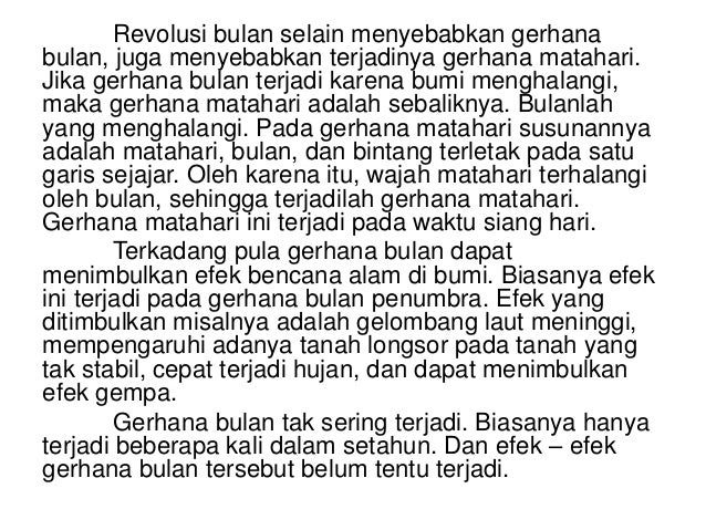 Teks Eksplanasi Gerhana Bulan Rincian