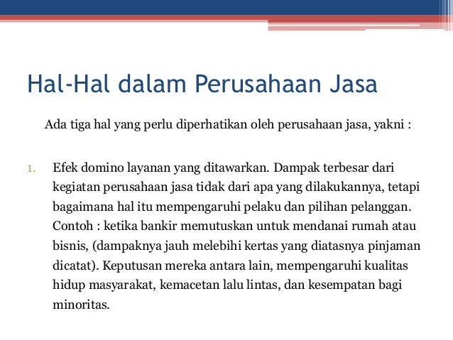 Kegiatan industri dan jasa yang berkelanjutan