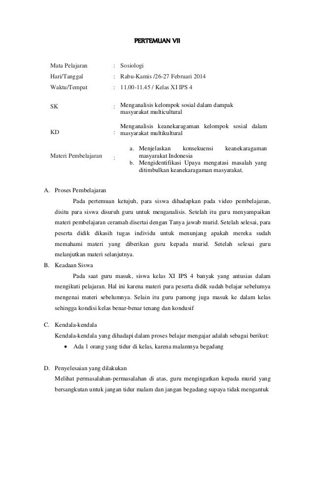 Contoh Laporan Kegiatan PKLI