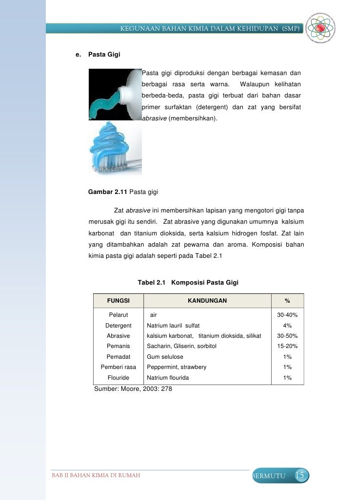 Kegunaan bahan kimia SMP