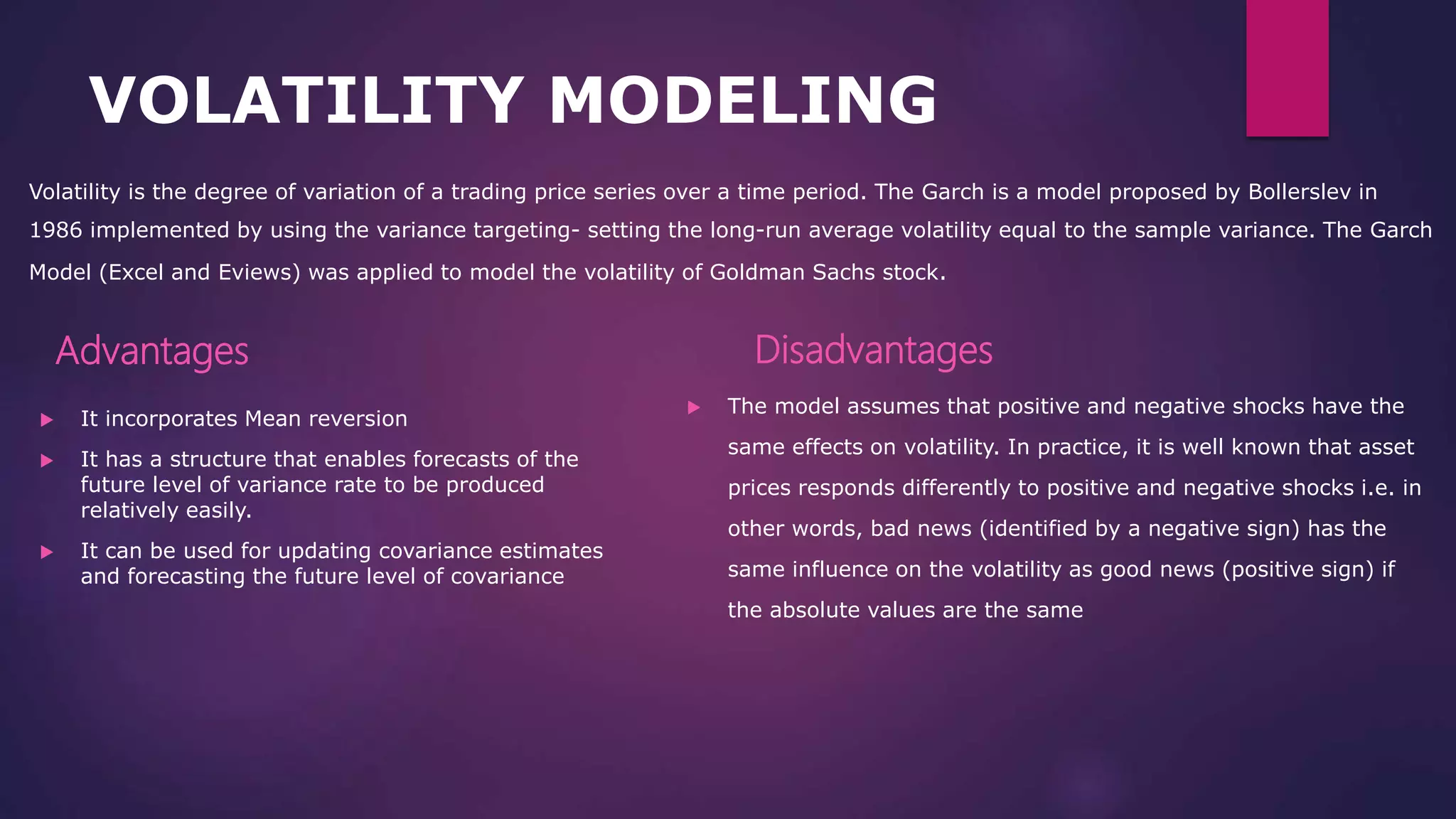 Volatility Modelling and Hedging Analysis | PPTX