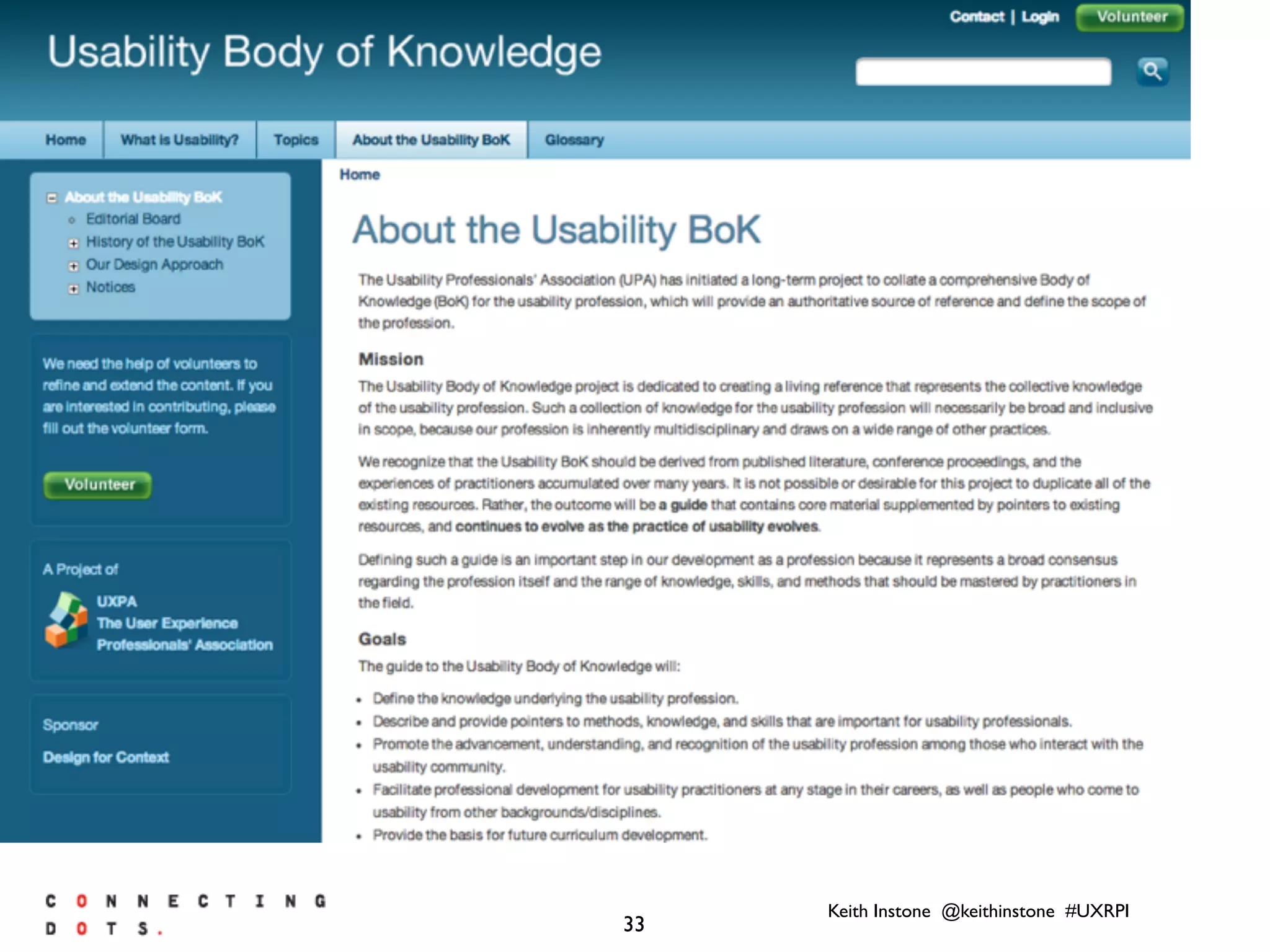 Keith Instone @keithinstone #UXRPI
33
 