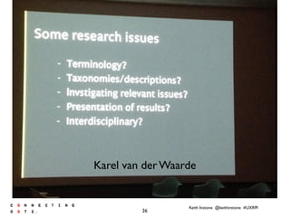 Keith Instone @keithinstone #UXRPI
26
Karel van der Waarde
 
