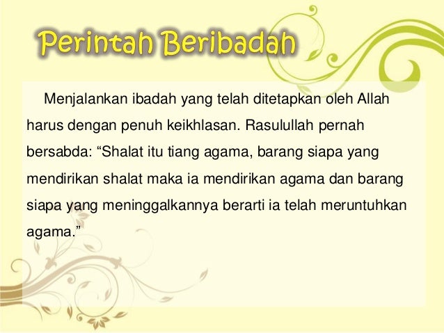 Keikhlasan Beribadah  PENDIDIKAN AGAMA ISLAM