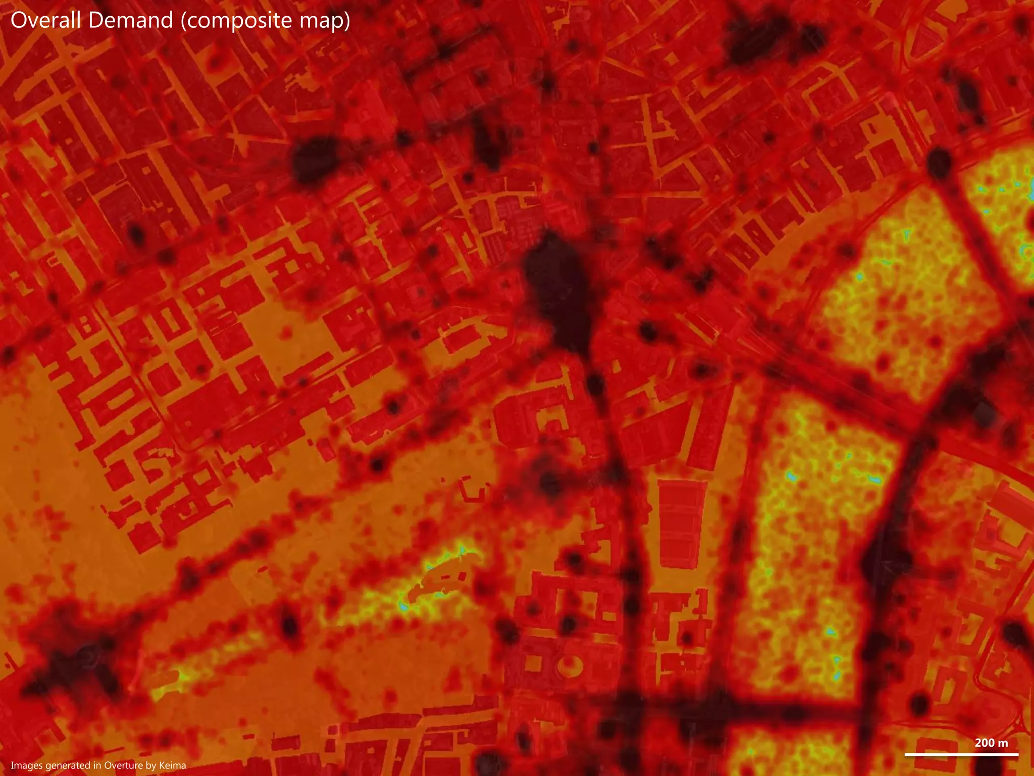 200 m
Overall Demand (composite map)
Images generated in Overture by Keima
 