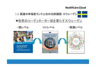 1-3. 国連の幸福度ランク上位の北欧諸国：スウェーデン
世界のコーディネーター役を果たすスウェーデン
10
・国レベル ・EUレベル ・国連レベル
 