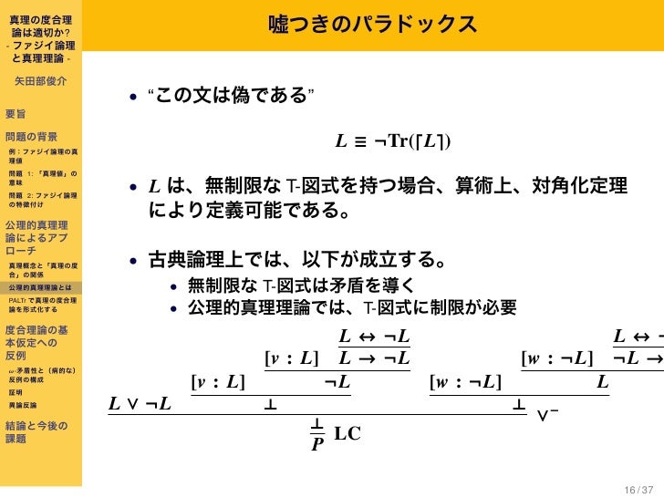 真理の度合理論は適切か? 〜ファジイ論理と真理理論〜真理の度合理論は適切か? 〜ファジイ論理と真理理論〜