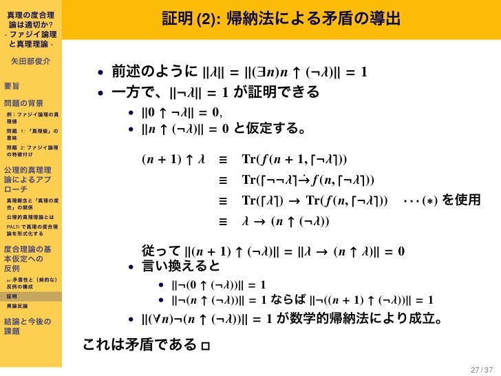 真理の度合理論は適切か? 〜ファジイ論理と真理理論〜真理の度合理論は適切か? 〜ファジイ論理と真理理論〜