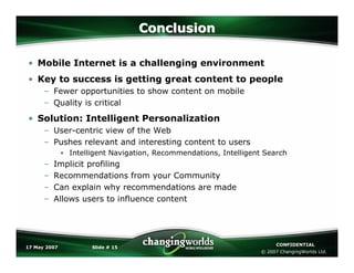 Keith Bradley - Mobile Innovation at ChangingWorlds