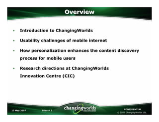 Keith Bradley - Mobile Innovation at ChangingWorlds