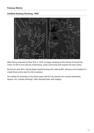 Relocated Drawing Keith Haring Activist and Artist - Dane Fine Art | PDF