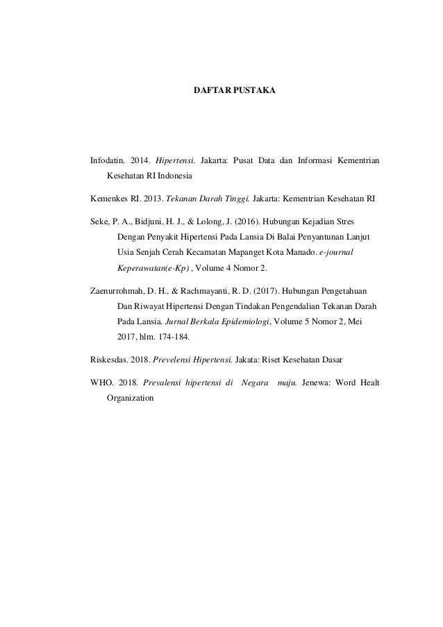 Kejadian Hipertensi Di Kota Sukabumi Tahun 2018