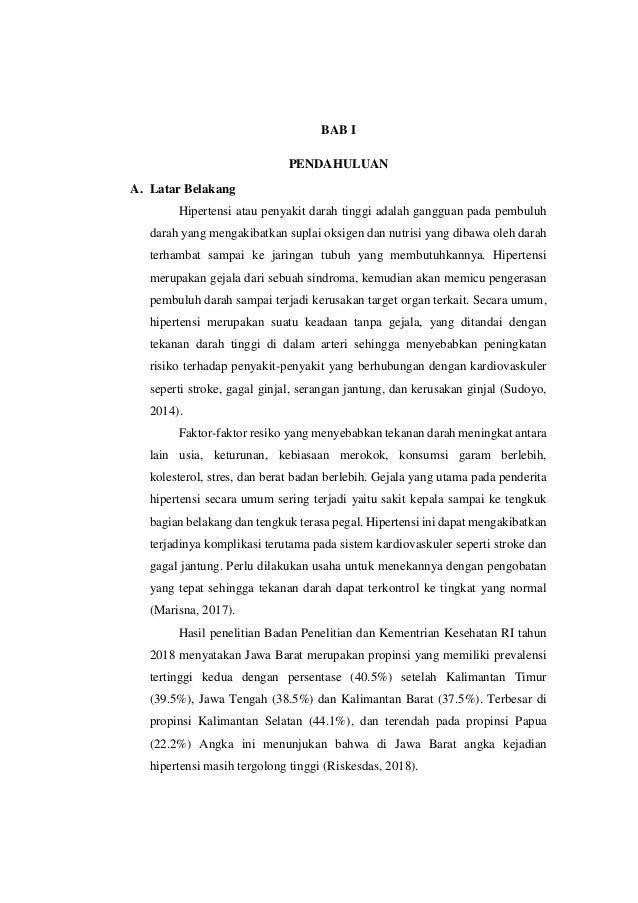 Kejadian Hipertensi Di Kota Sukabumi Tahun 2018