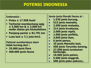 POTENSI INDONESIA Indonesia :Pulau ± 17.508 buah 