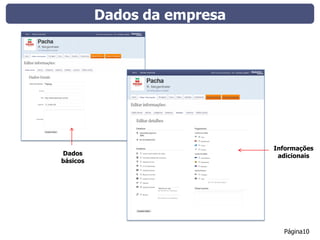 Dados da empresa




                             Informações
Dados                         adicionais
básicos




                               Página10
 