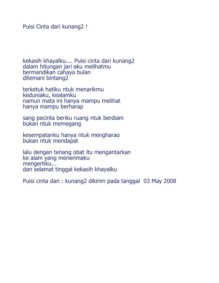 Kekasih Khayalku Puisi Cinta Dari Kunang2