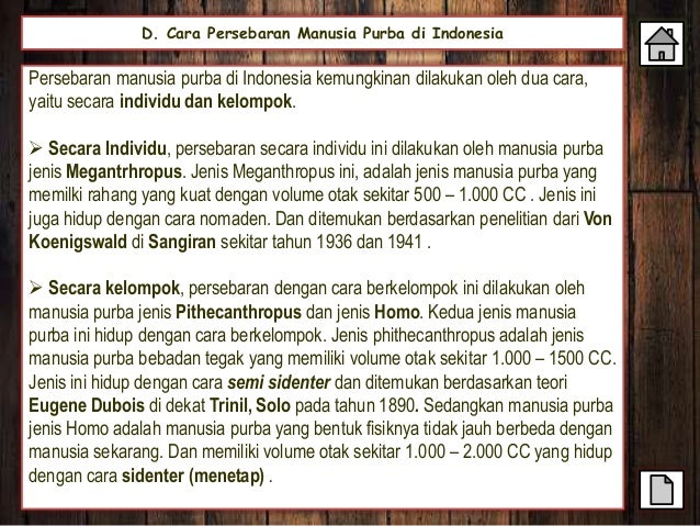 Persebaran Manusia Purba ke Wilayah Indonesia dan Luar 