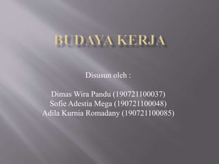 Disusun oleh :
Dimas Wira Pandu (190721100037)
Sofie Adestia Mega (190721100048)
Adila Kurnia Romadany (190721100085)
 
