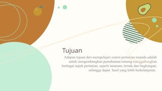 sistem pertanian terpadu (kolam lele dan kandang ayam) | PPTX