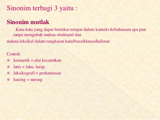 Contoh Kalimat Antonim Mutlak - Jual Buku Sinonim Antonim Lengkap