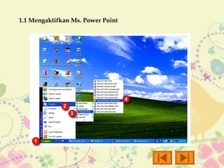 1.1 Mengaktifkan Ms. Power Point
 