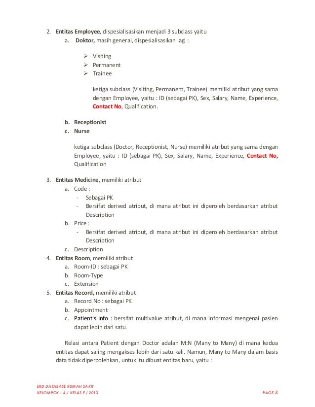 Analisis ERD Database Rumah Sakit