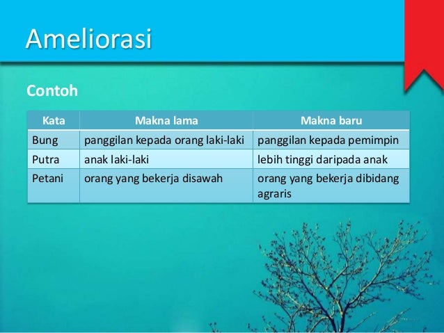 Ameliorasi dan Peyorasi Ameliorasi dan Peyorasi